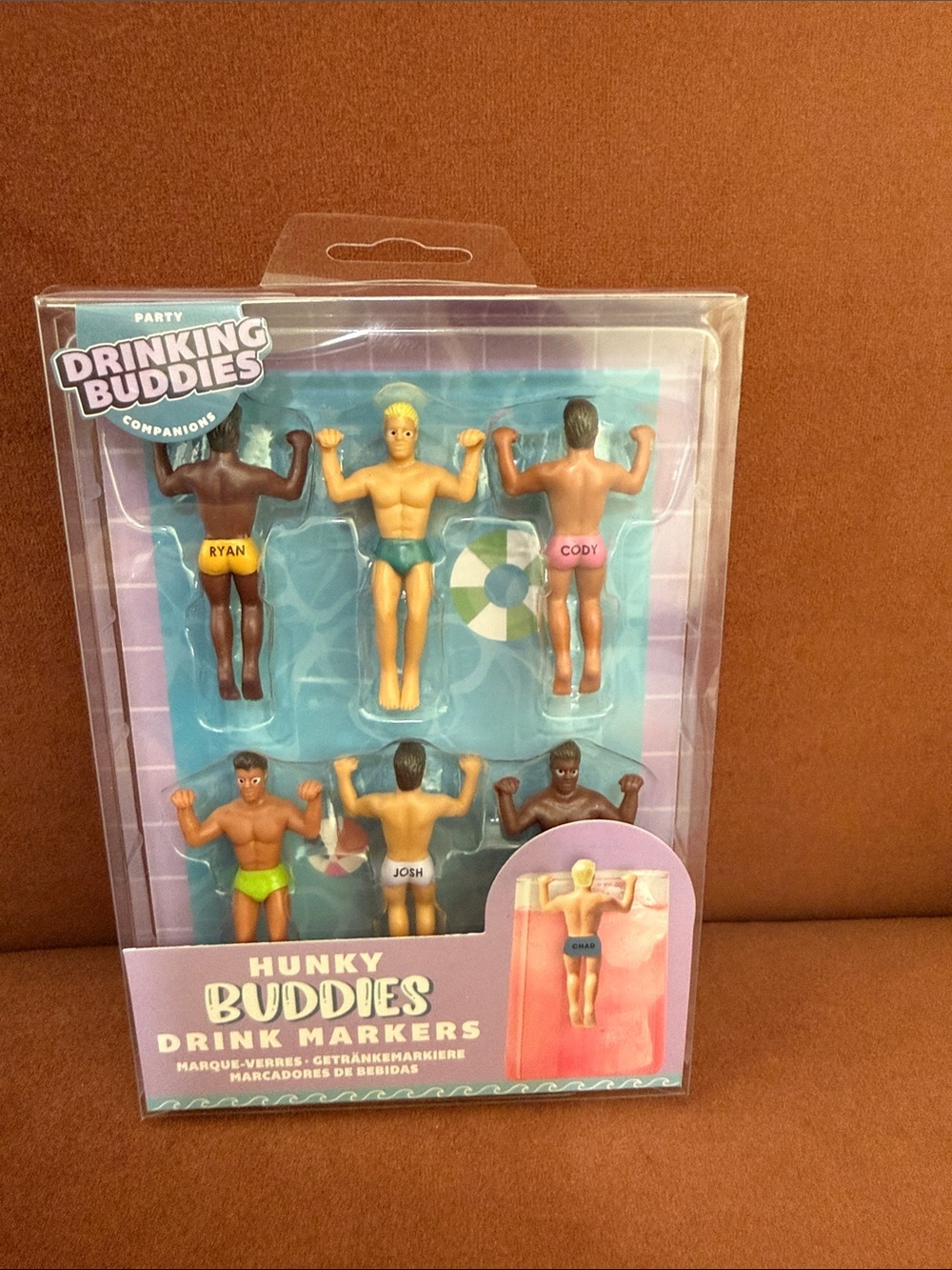 Drinking Buddies Hunky Buddies Drink Markers - Assorted Colors